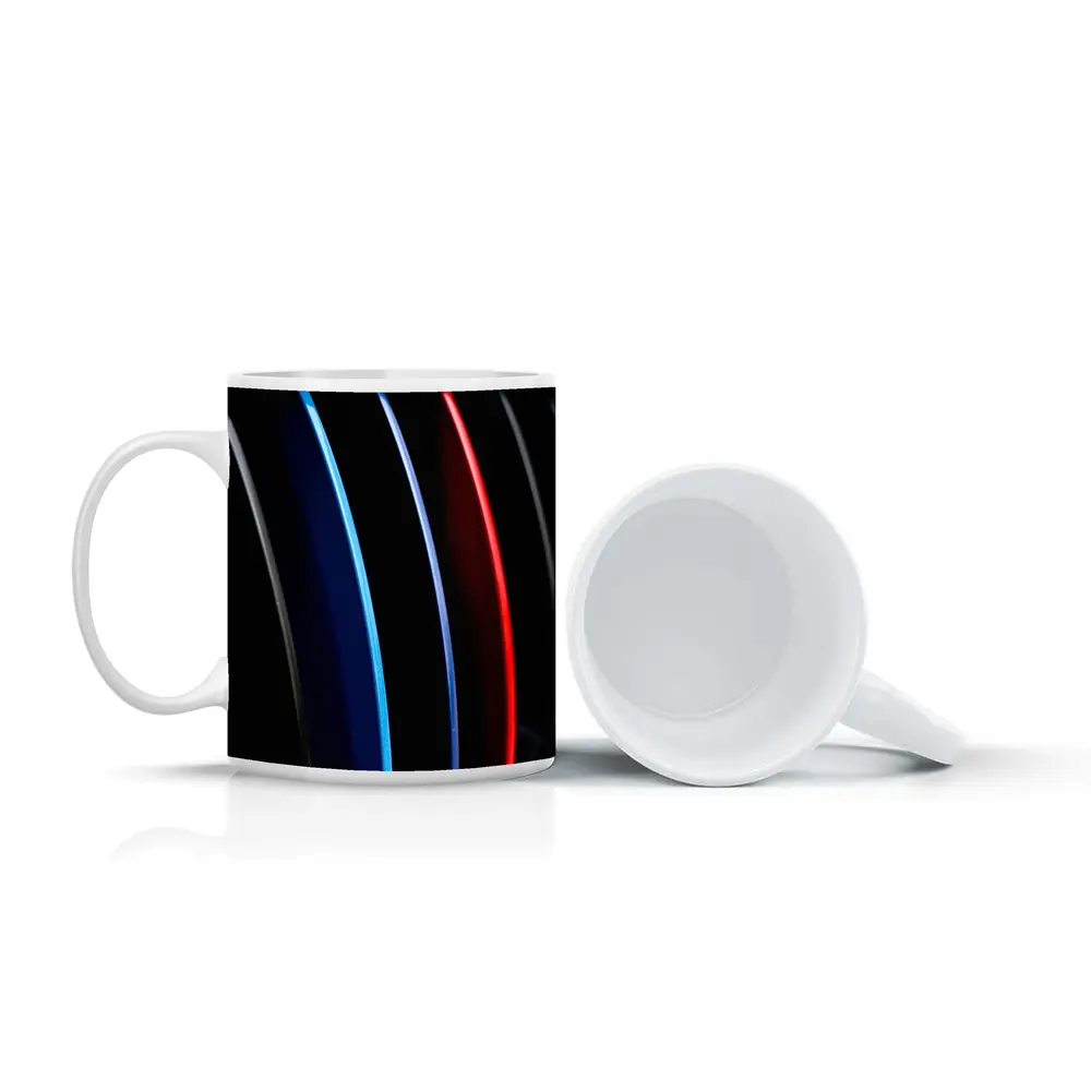 BMW M Tri Color Stripes Dark Background – Mugs