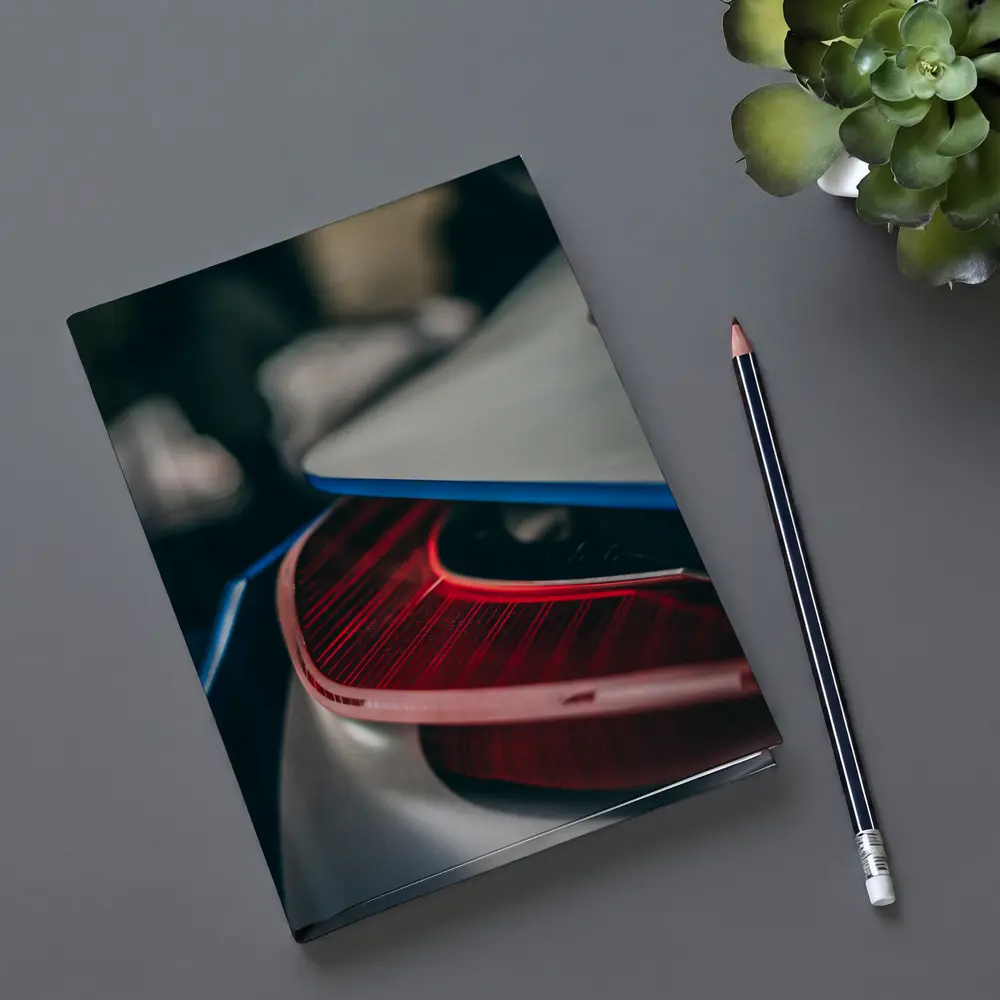 Porsche Taycan Red Tail Light Close Up – Notebooks