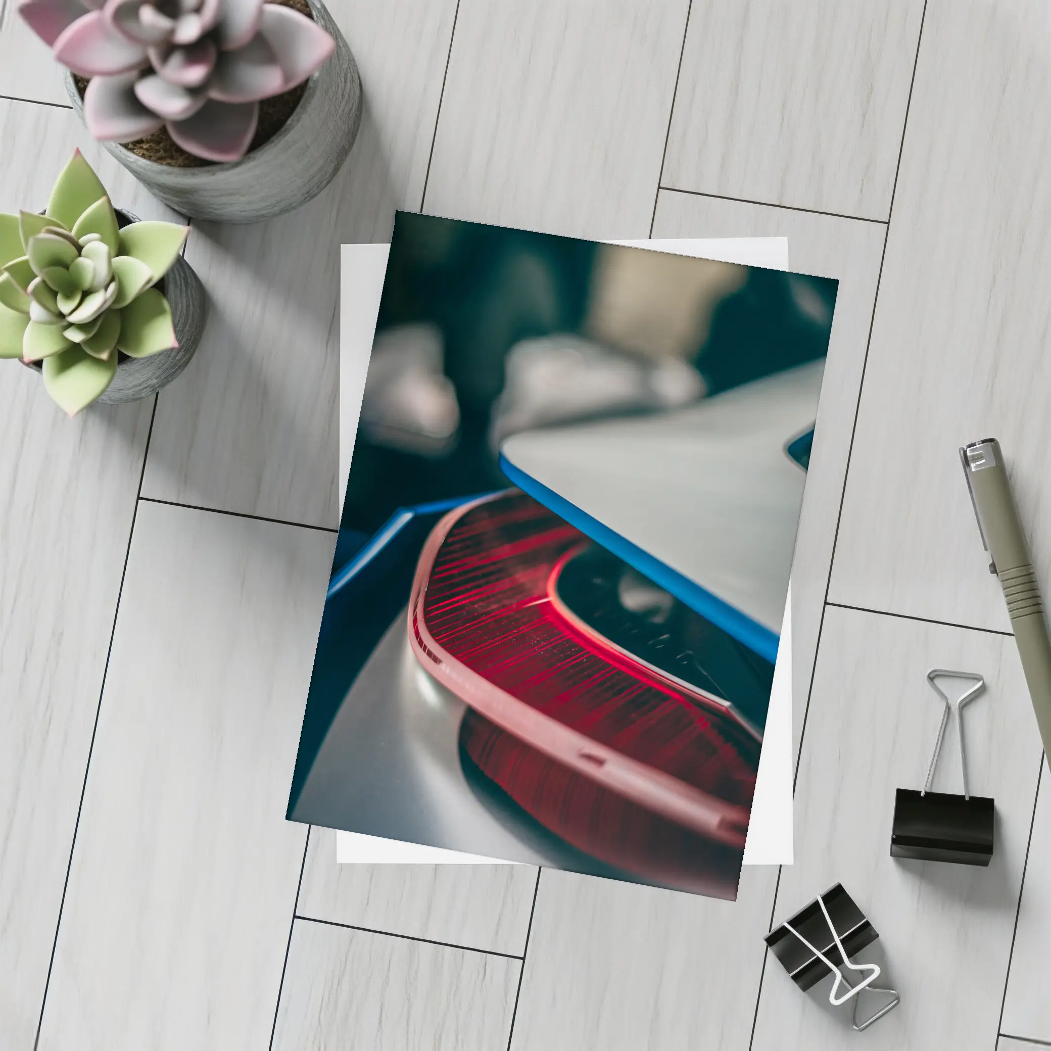 Porsche Taycan Red Tail Light Close Up – Postcards