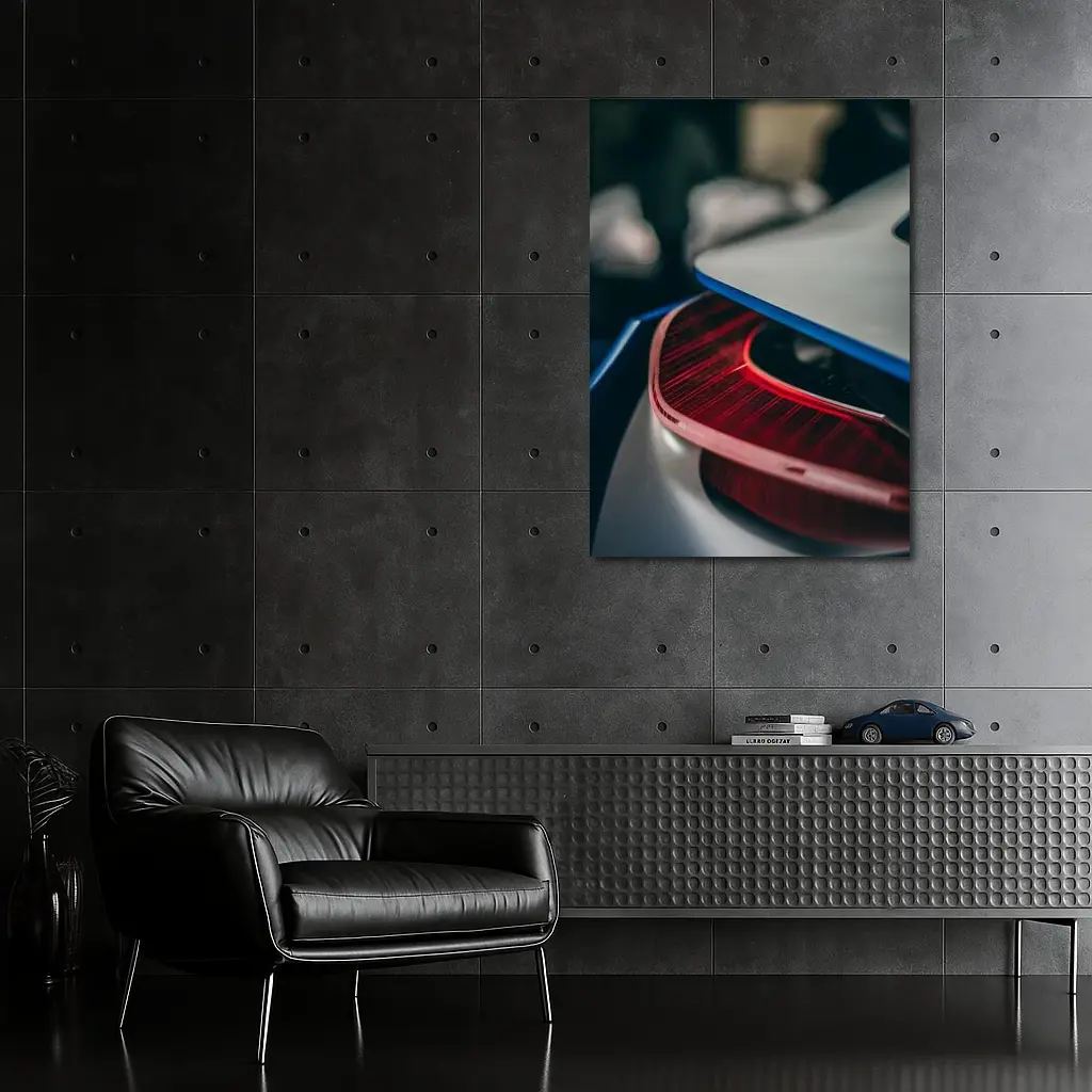 Porsche Taycan Red Tail Light Close Up – Wall Art