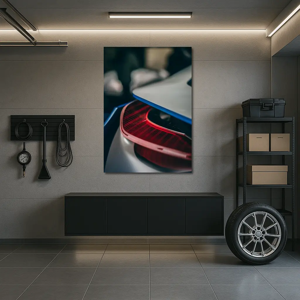 Porsche Taycan Red Tail Light Close Up – Wall Art