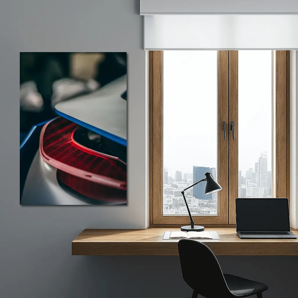 Porsche Taycan Red Tail Light Close Up – Wall Art