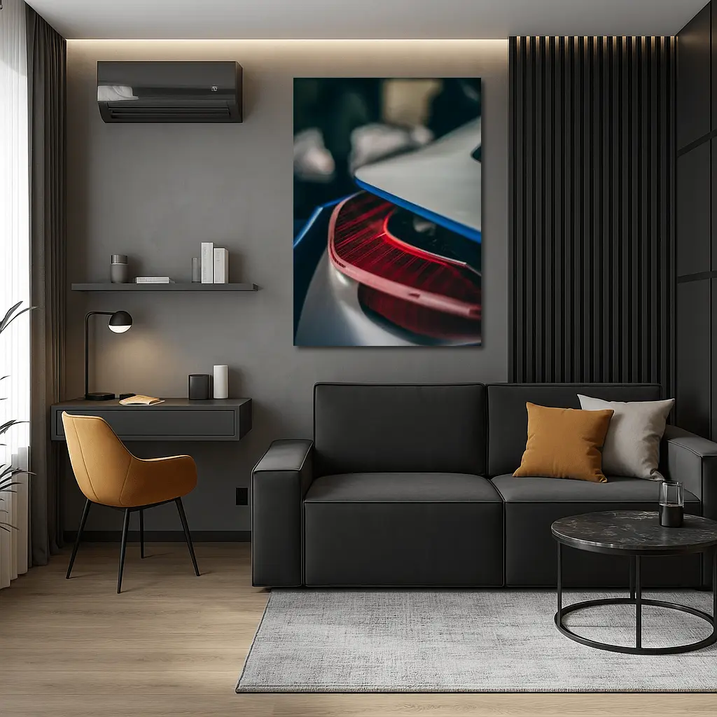 Porsche Taycan Red Tail Light Close Up – Wall Art