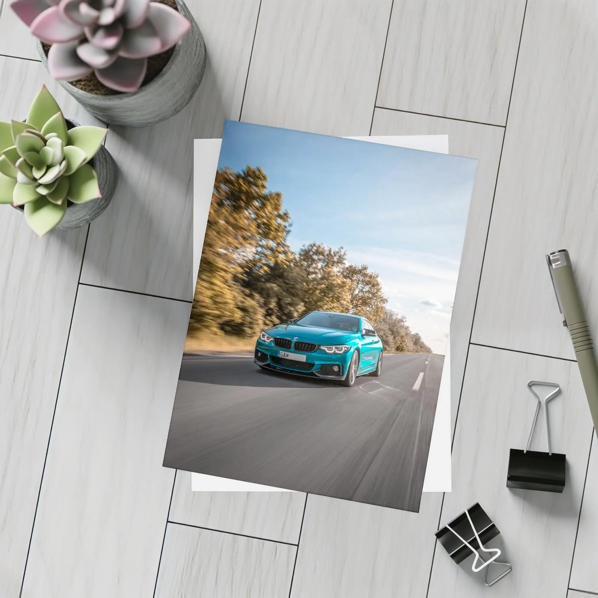 BMW 4 Series Teal Racing Open Road – Postcards