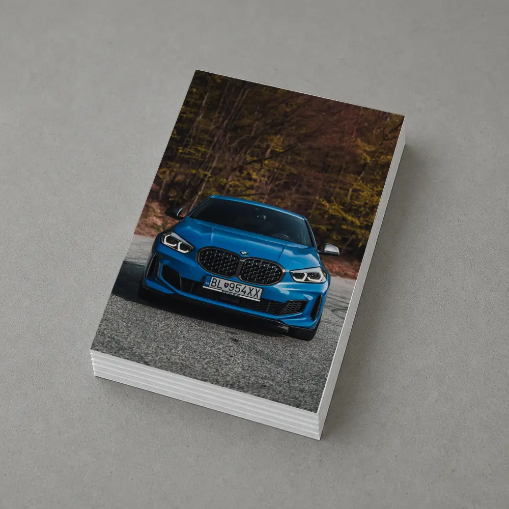 BMW One Series Blue Front Forest – Postcards