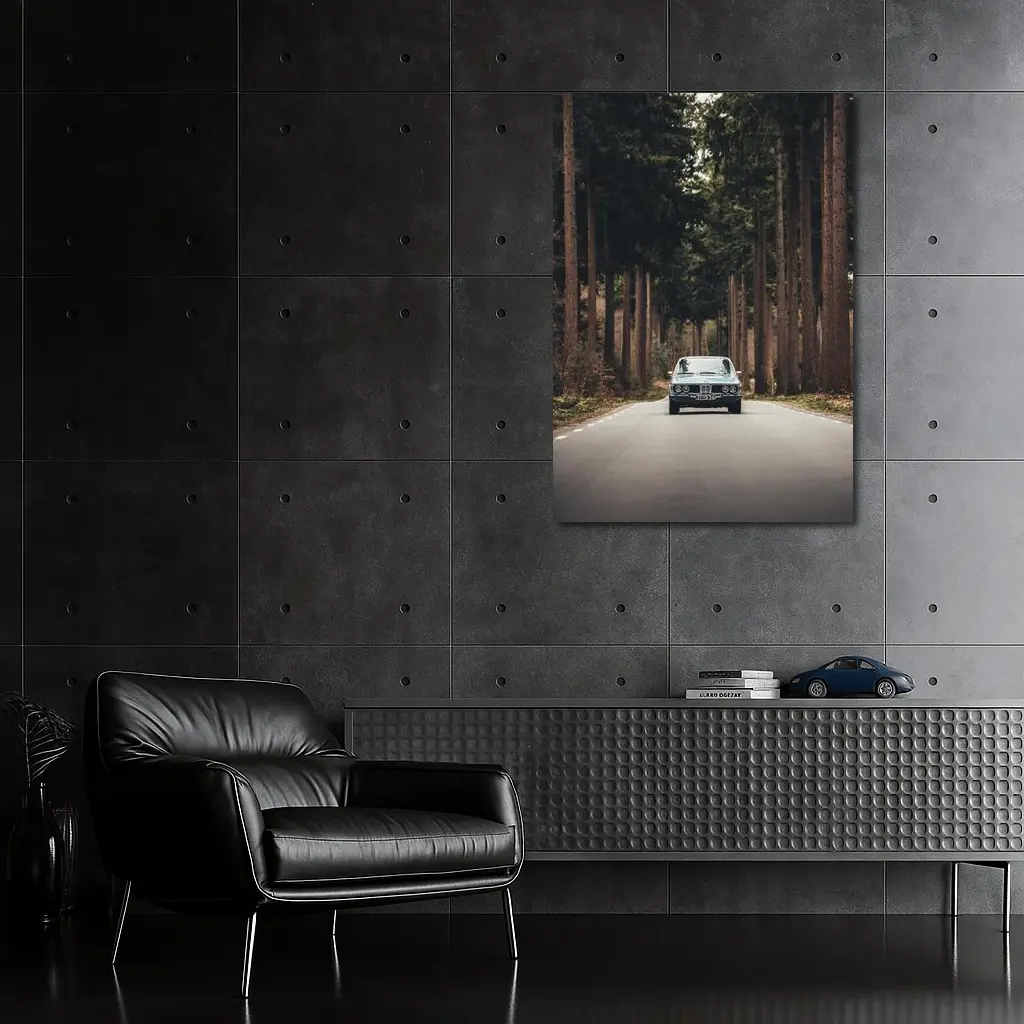BMW Classic Coupe Forest Road Drive – Wall Art