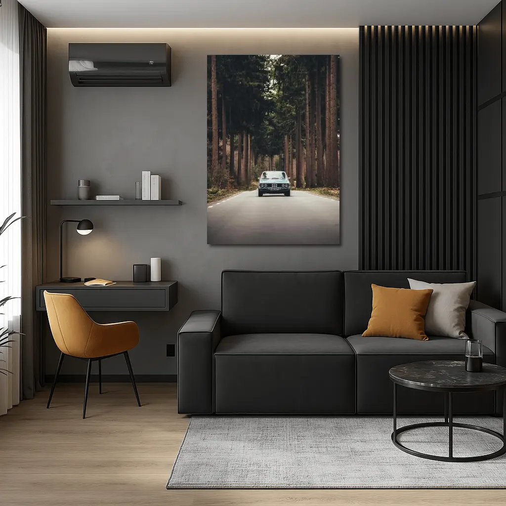 BMW Classic Coupe Forest Road Drive – Wall Art