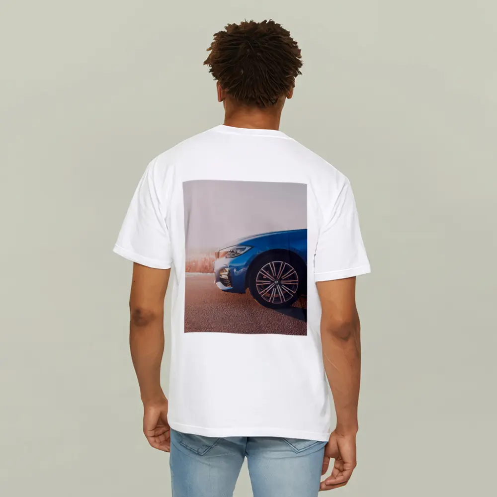 BMW 3 Series Blue Car Sunny Road – T-Shirts