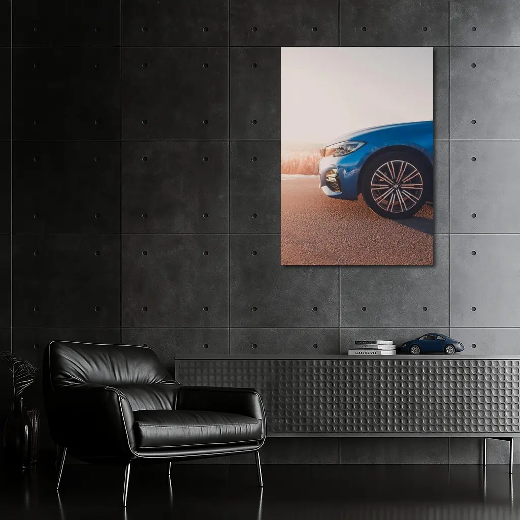 BMW 3 Series Blue Car Sunny Road – Wall Art