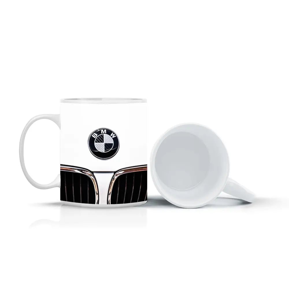 BMW Carbon Badge Chrome Kidney Grille White – Mugs