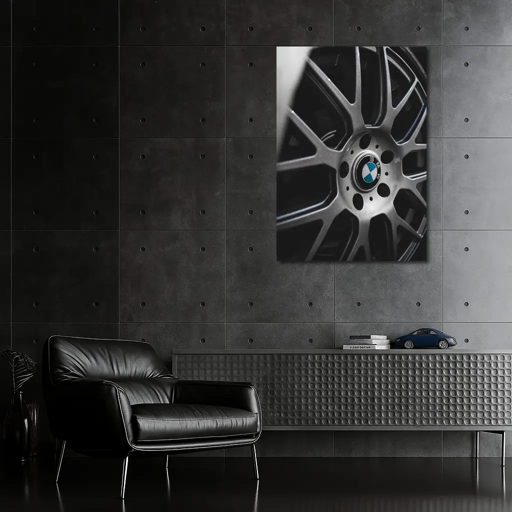 BMW M Alloy Wheel Close Up Dark – Wall Art
