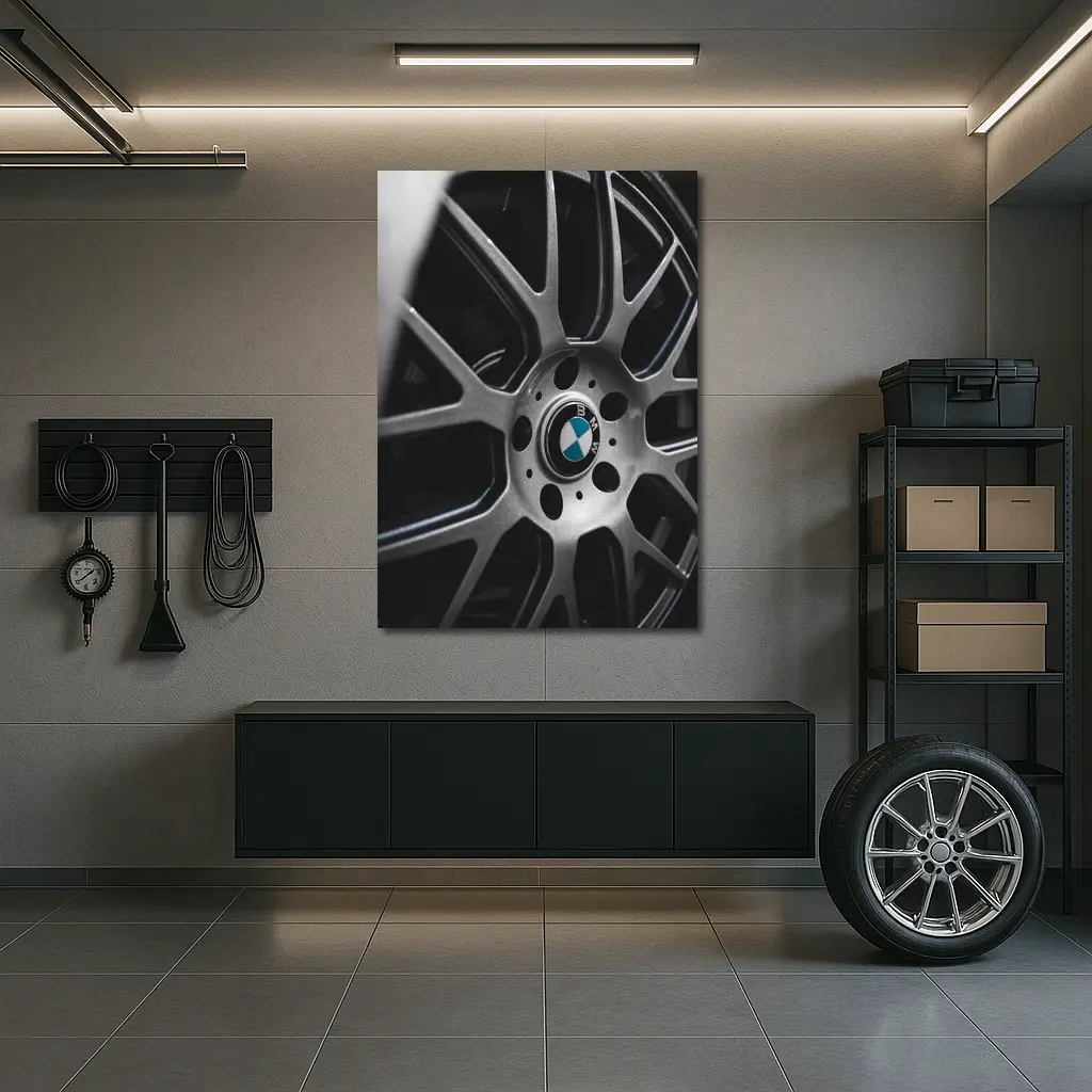 BMW M Alloy Wheel Close Up Dark – Wall Art