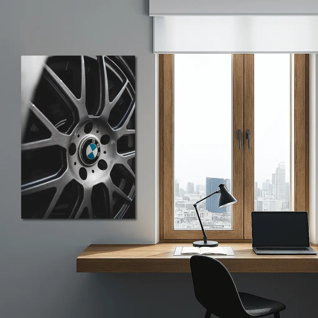 BMW M Alloy Wheel Close Up Dark – Wall Art
