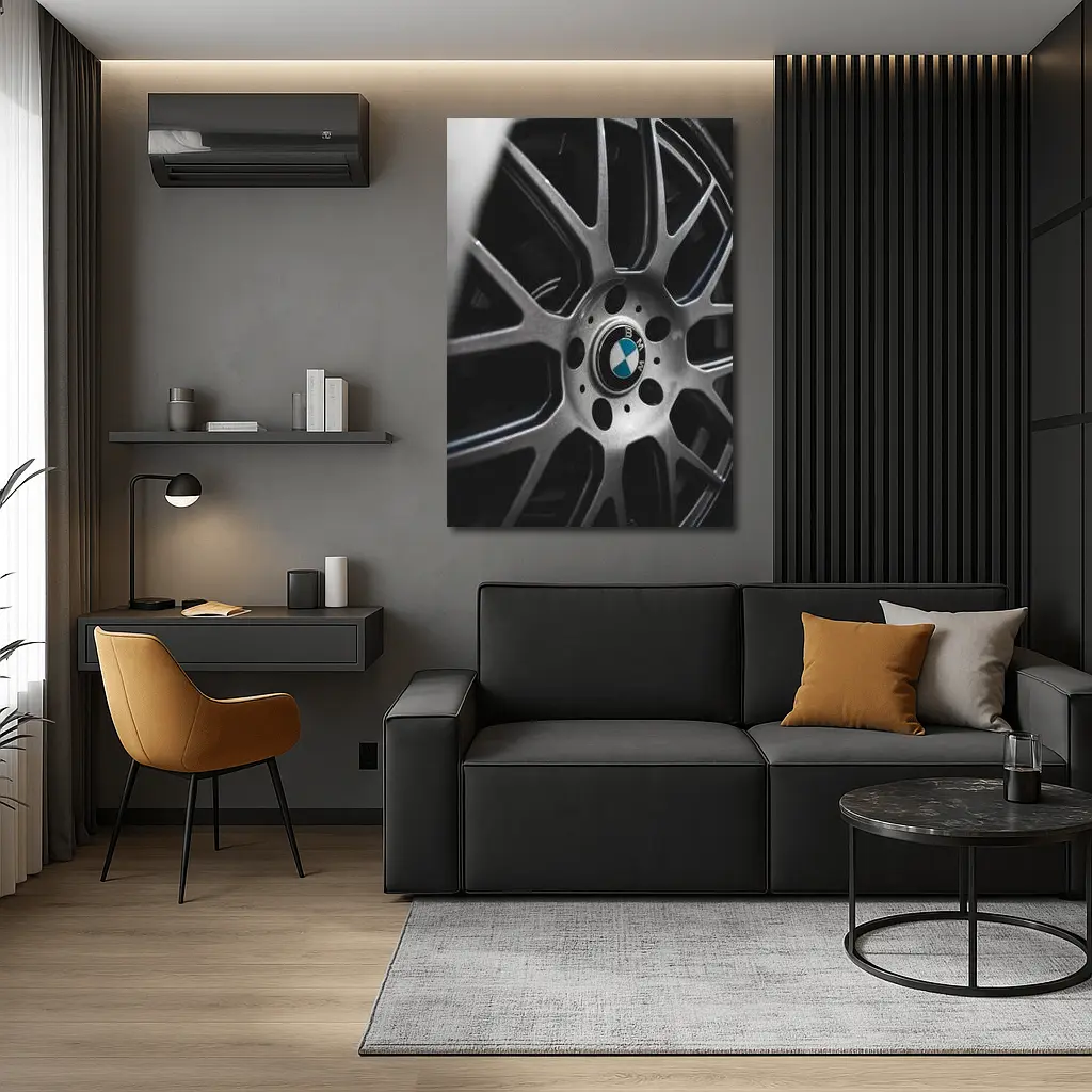 BMW M Alloy Wheel Close Up Dark – Wall Art