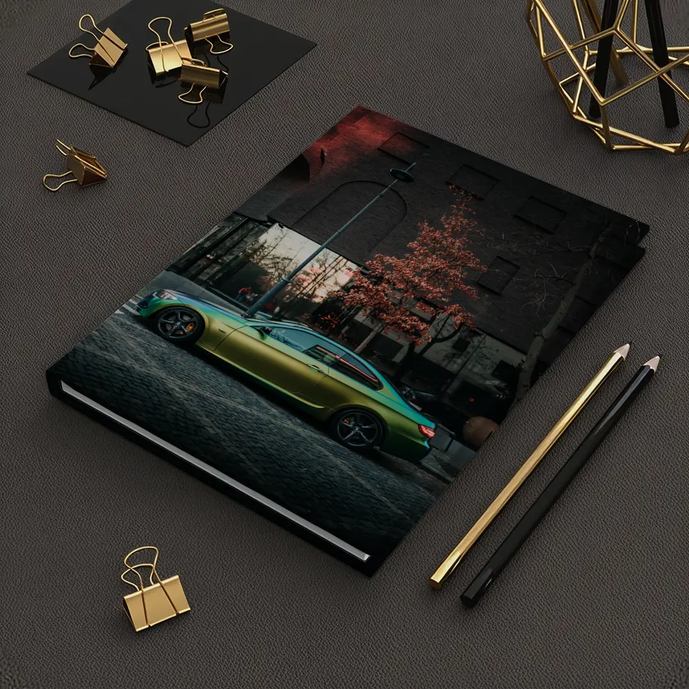 BMW M3 Green Wrap Urban Street Scene – Notebooks