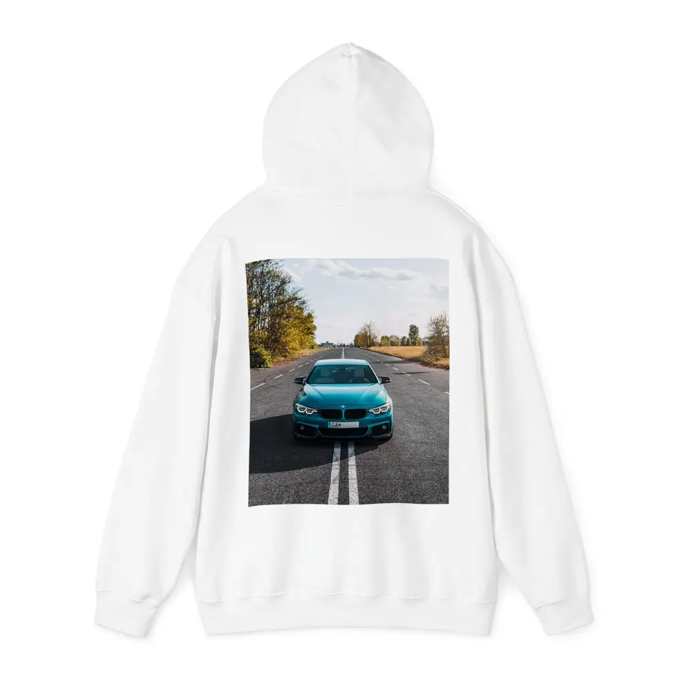 BMW 4 Series Teal Open Road Front View – Hoodies