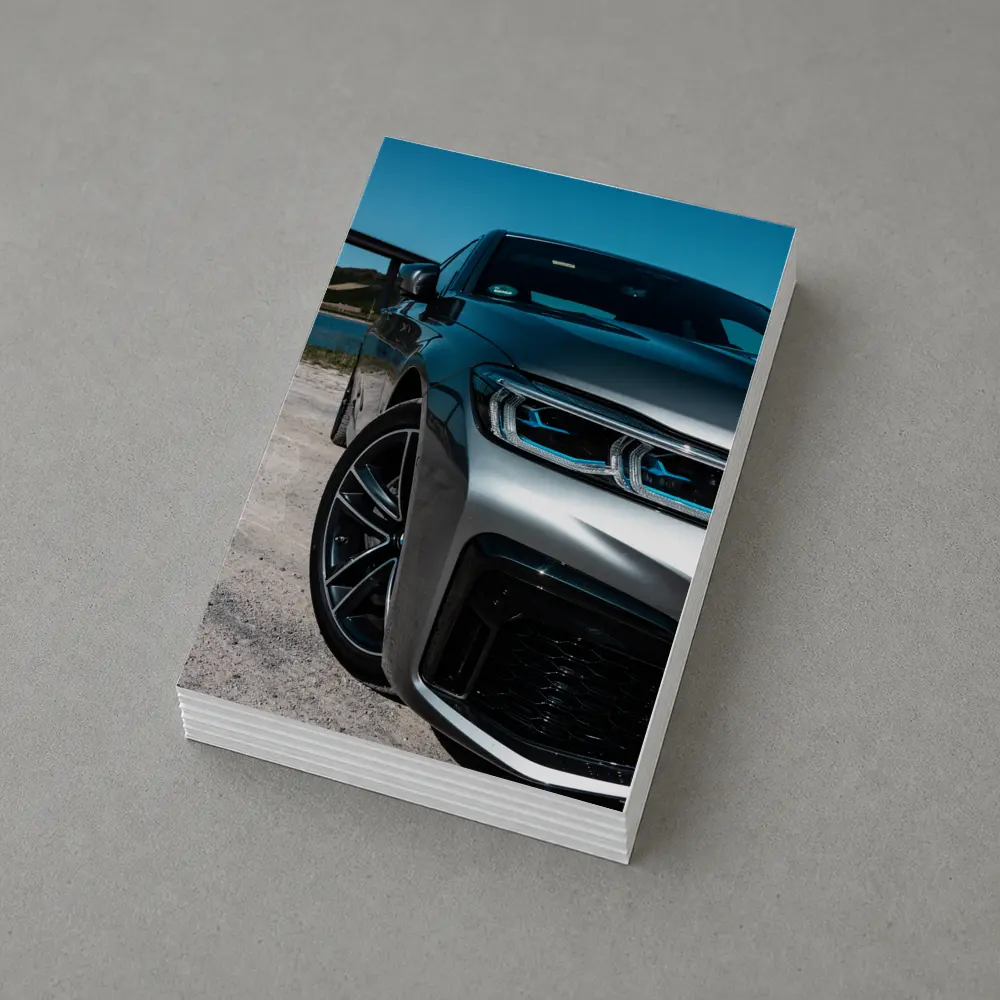 BMW Five Series Silver Front Sandy Shore – Postcards