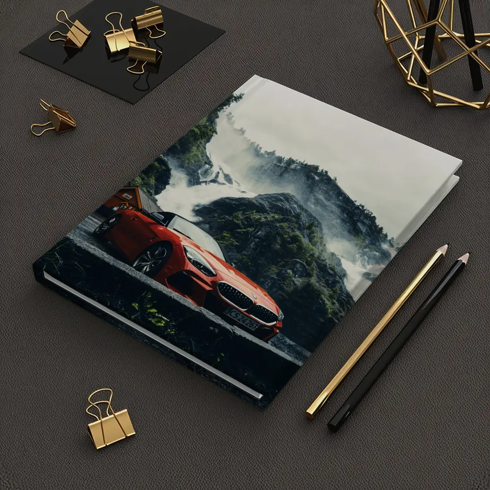 BMW Z4 Red Roadster Misty Waterfall Background – Notebooks