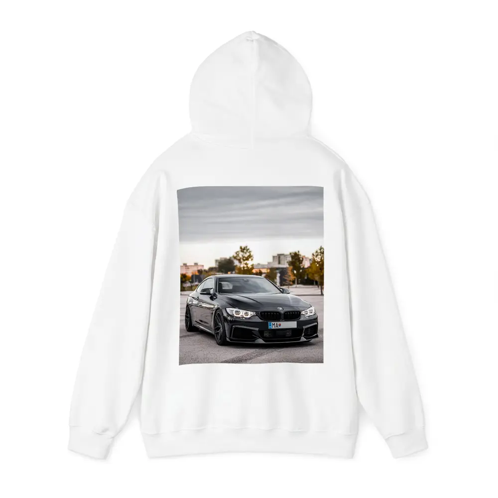 BMW 4 Series Black Coupe City Background – Hoodies