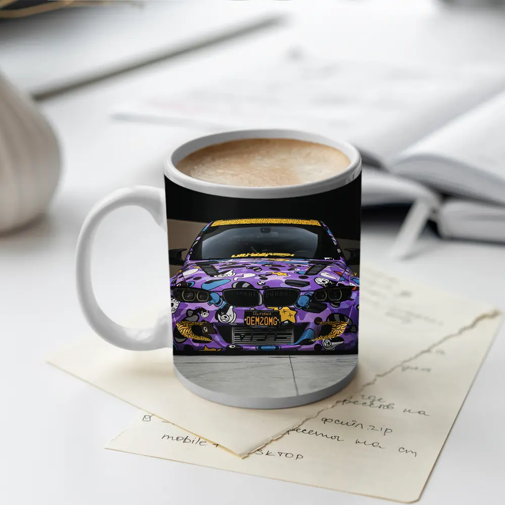 BMW M3 Purple Cartoon Wrap Street Low – Mugs
