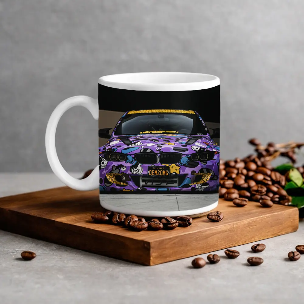 BMW M3 Purple Cartoon Wrap Street Low – Mugs