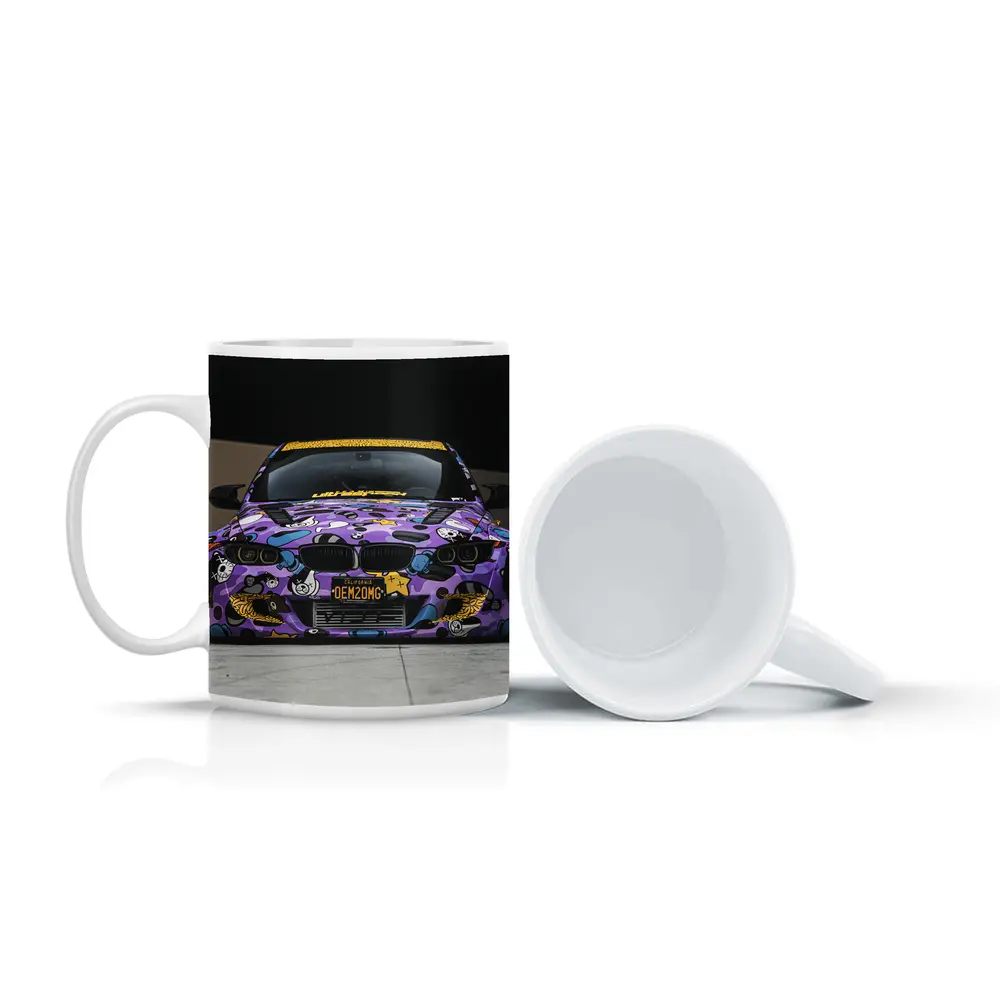 BMW M3 Purple Cartoon Wrap Street Low – Mugs