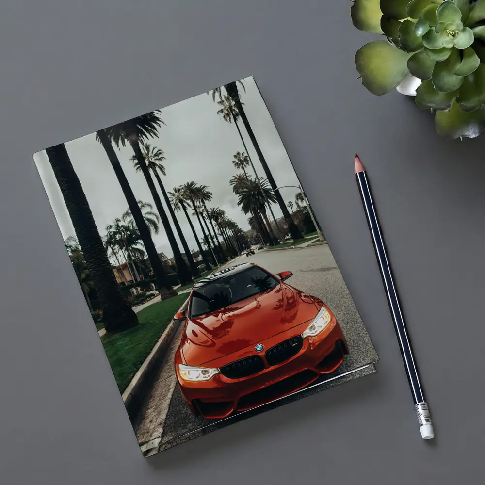 BMW M4 Orange Sportscar Palm Tree Street – Notebooks