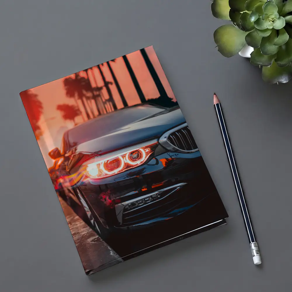 BMW 5 Series Black Front Sunset Palms – Notebooks