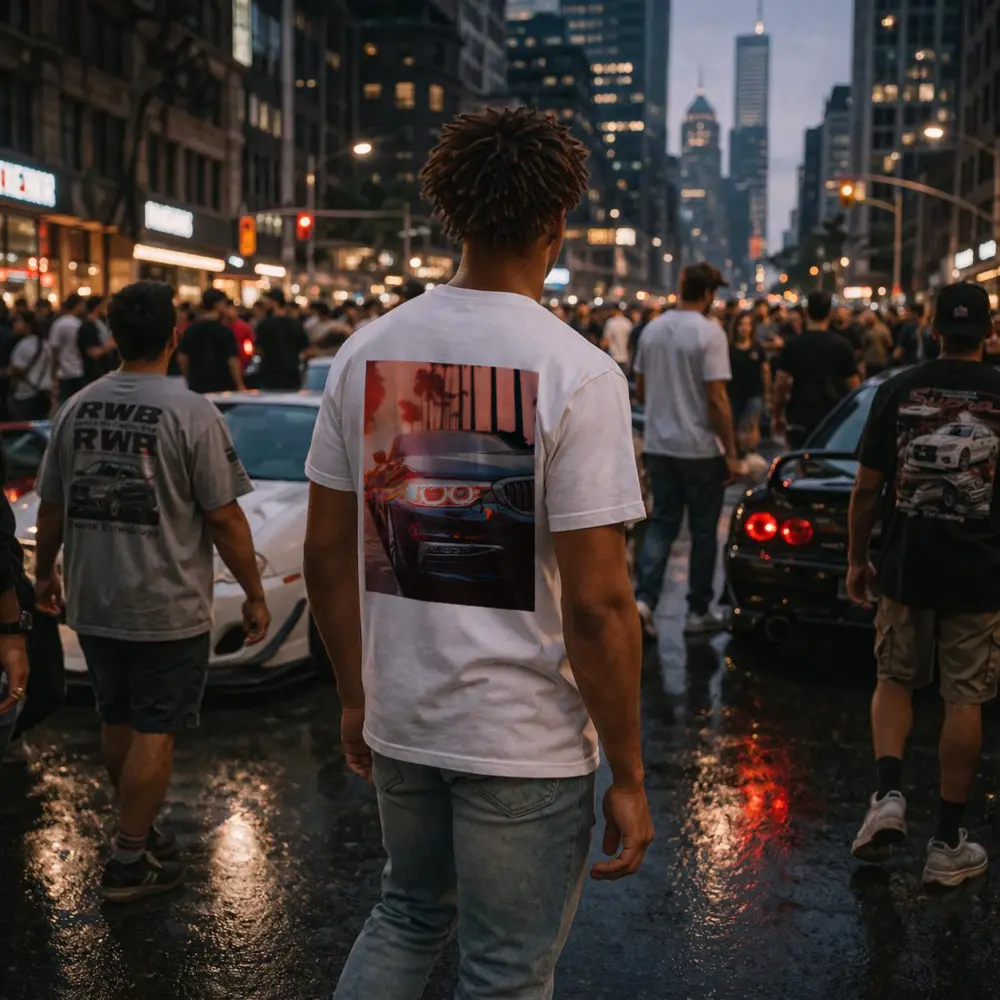 BMW 5 Series Black Front Sunset Palms – T-Shirts