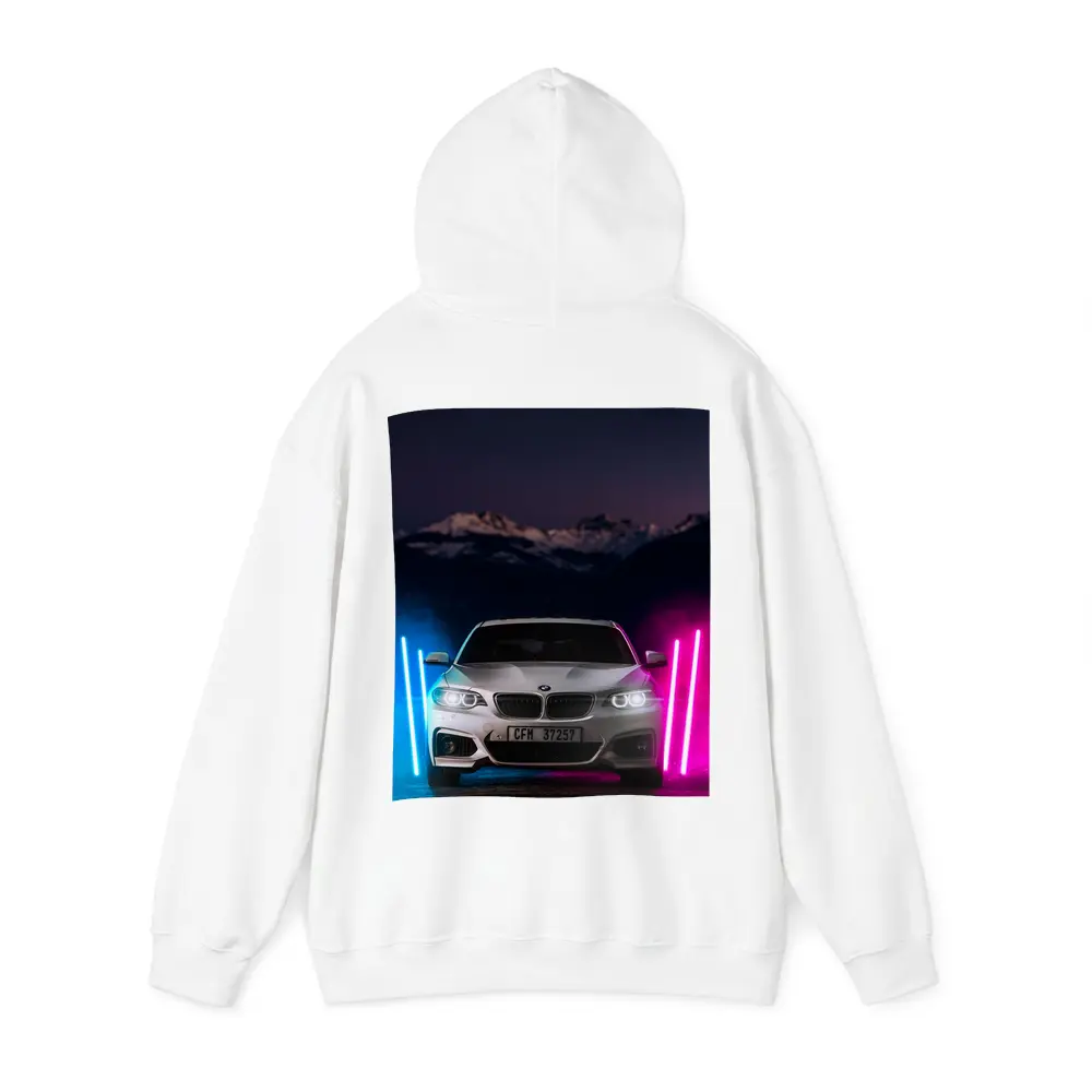 BMW 2 Series Neon Lights Night Scene – Hoodies