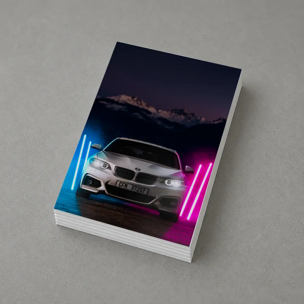 BMW 2 Series Neon Lights Night Scene – Postcards