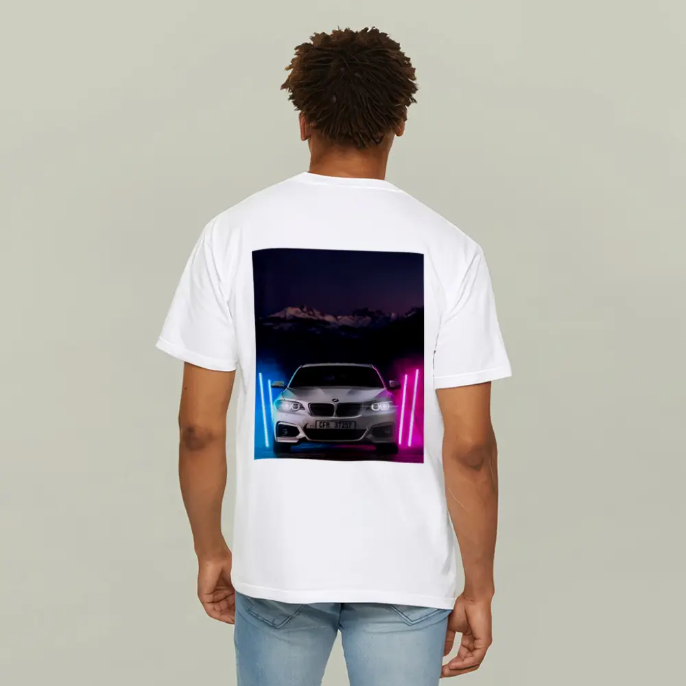 BMW 2 Series Neon Lights Night Scene – T-Shirts