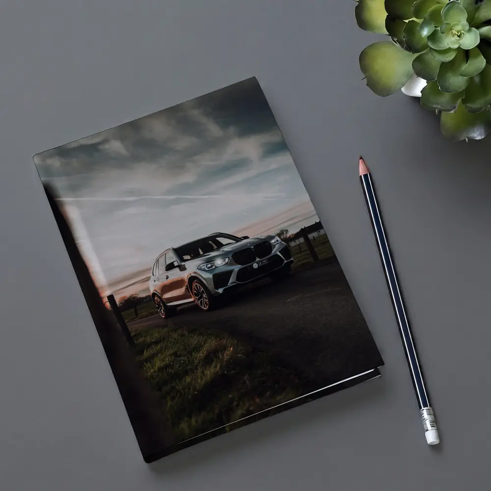 BMW X5M Silver SUV Rural Road Sunset – Notebooks