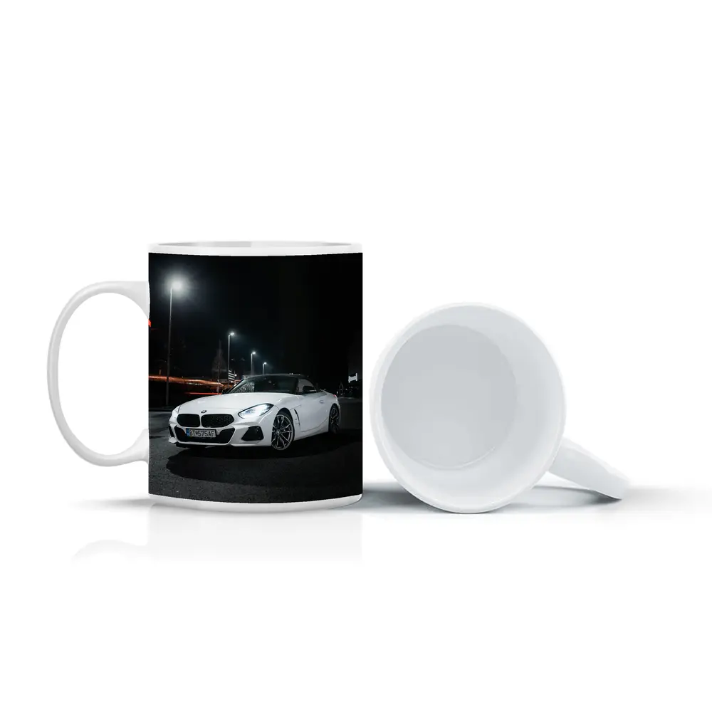 BMW Z4 White Roadster City Night – Mugs