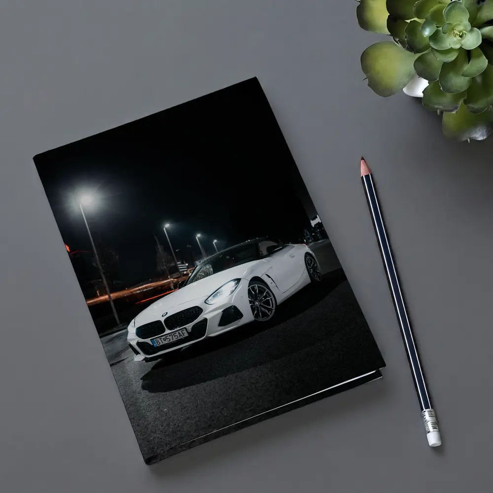 BMW Z4 White Roadster City Night – Notebooks