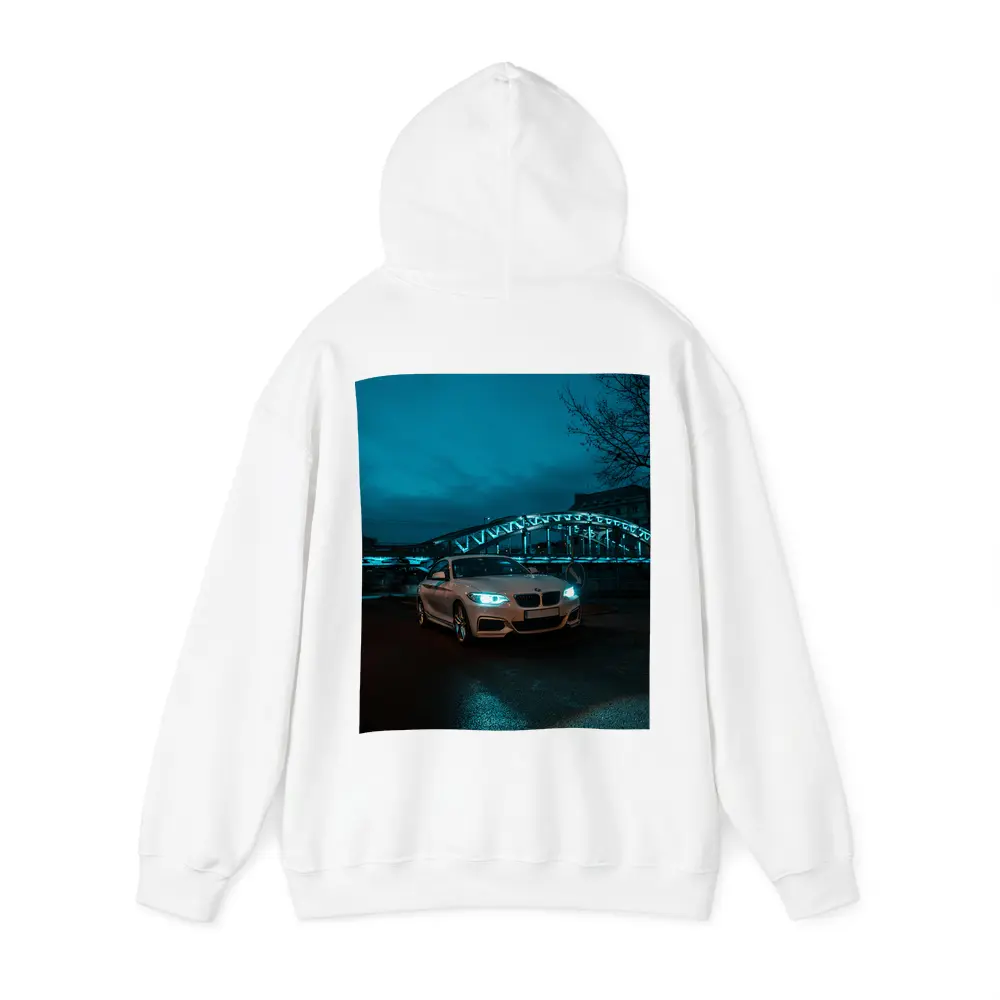 BMW 2 Series White Coupe Night City – Hoodies