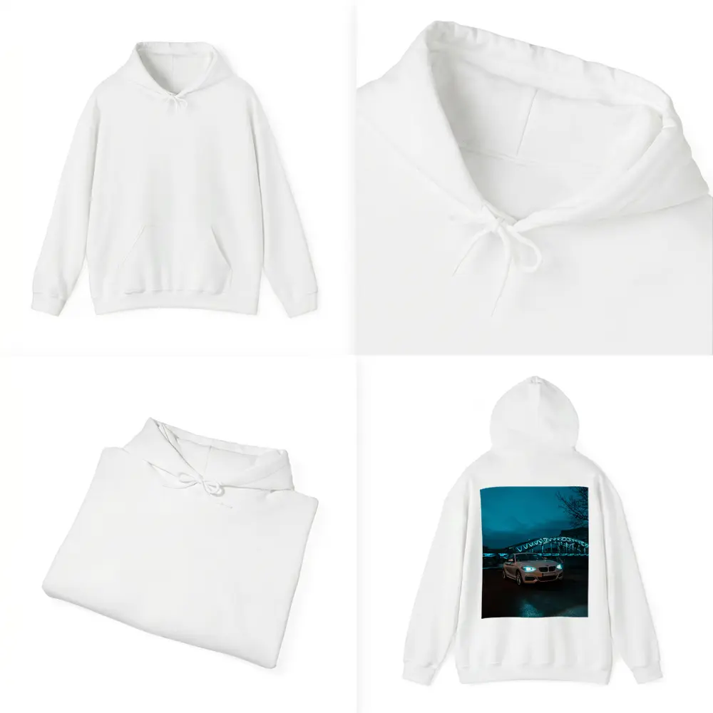 BMW 2 Series White Coupe Night City – Hoodies