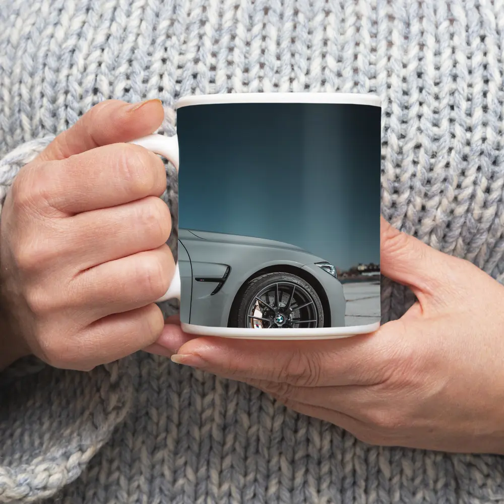 BMW M3 Gray Front Wheel Teal Sky – Mugs