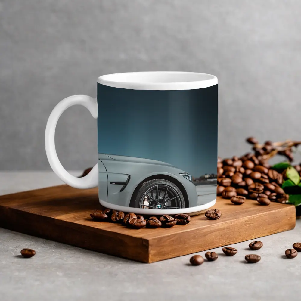 BMW M3 Gray Front Wheel Teal Sky – Mugs