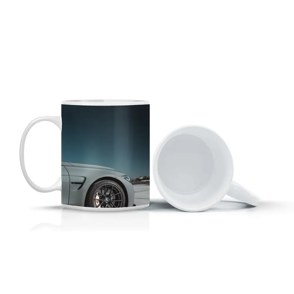 BMW M3 Gray Front Wheel Teal Sky – Mugs