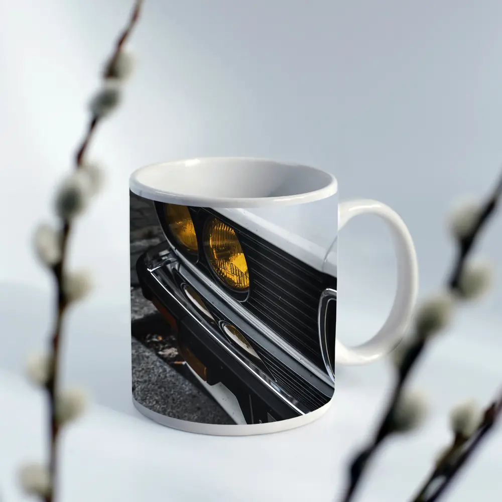 BMW E28 Classic Front Yellow Headlights Street – Mugs