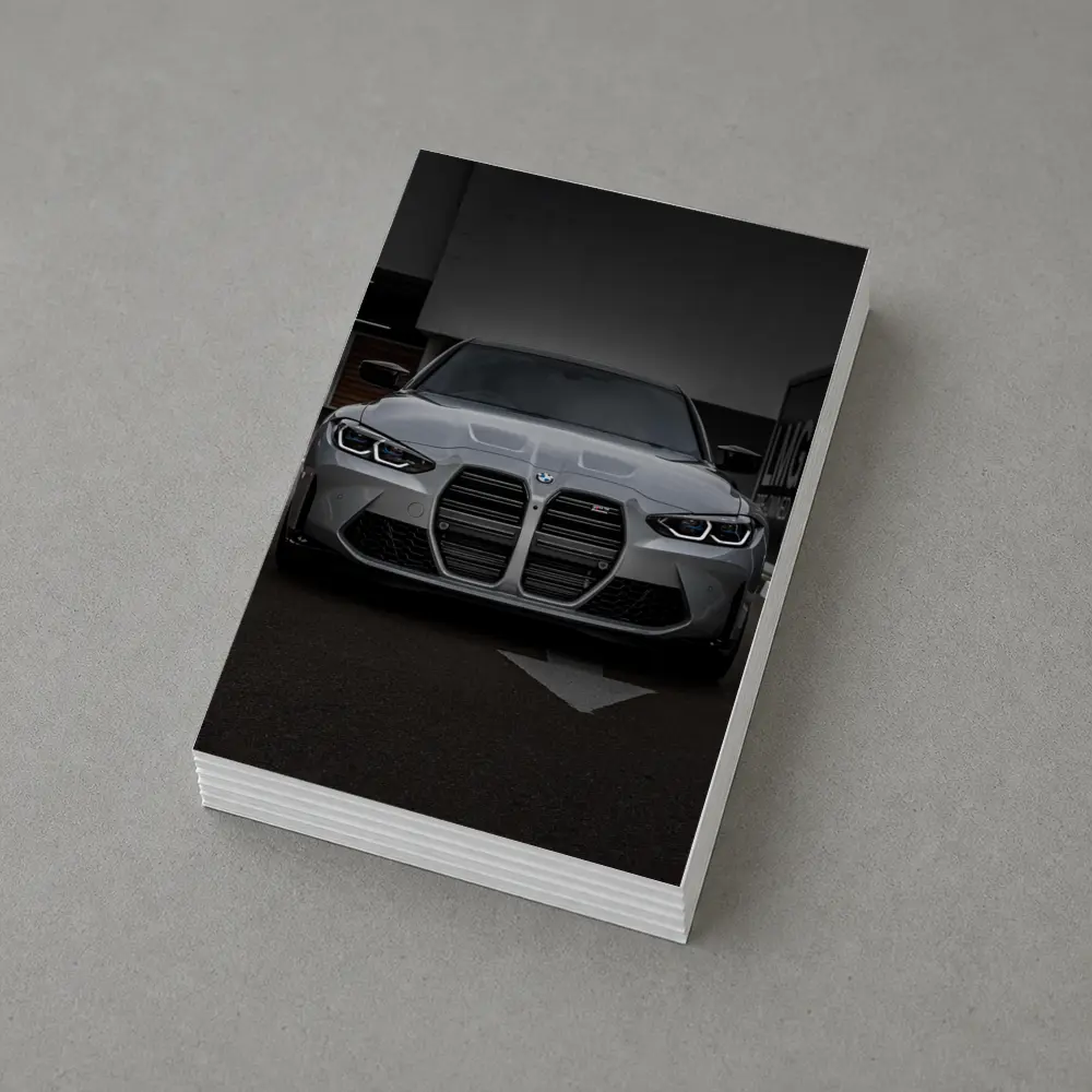 BMW M3 Gray Front View Street – Postcards