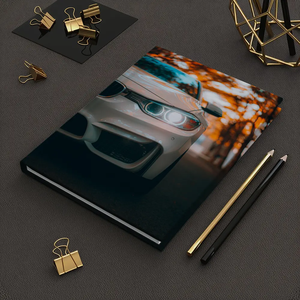 BMW M4 White Car Autumn Trees Background – Notebooks