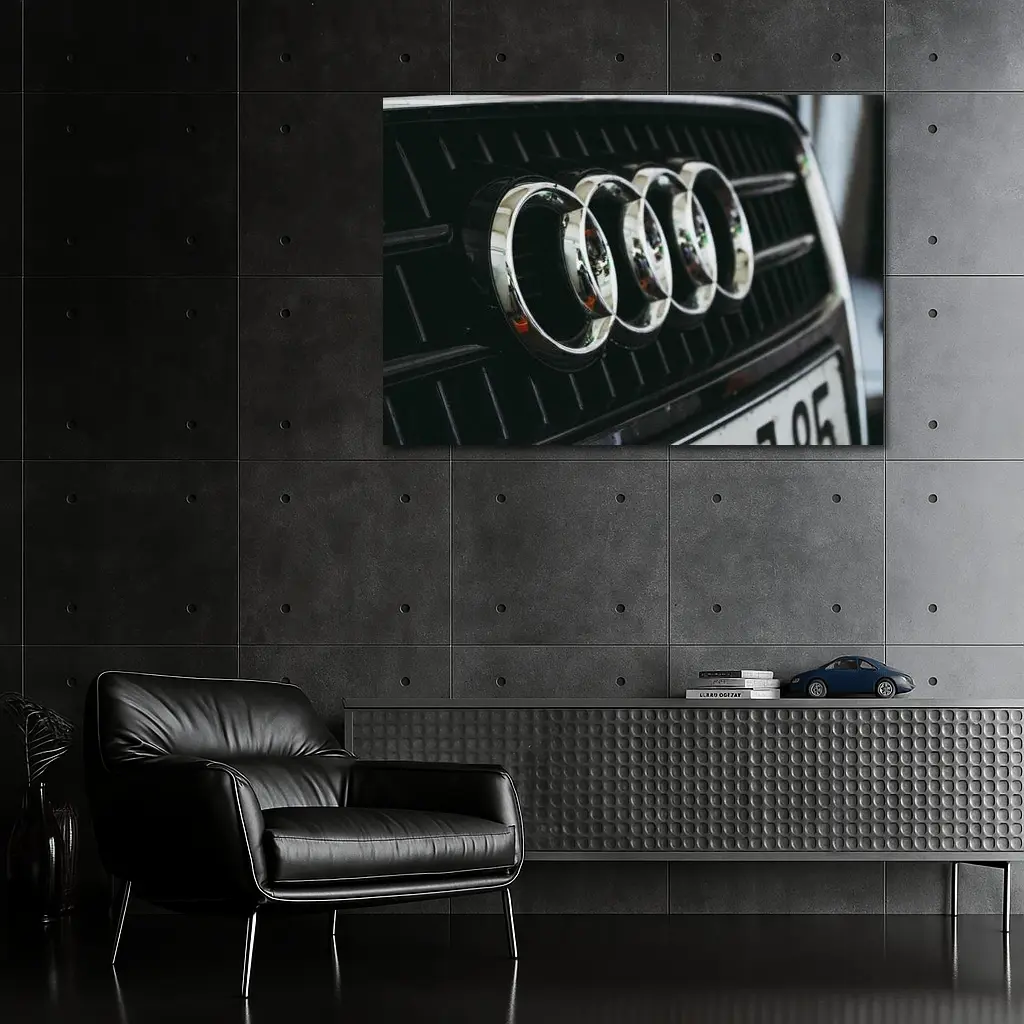 Audi Four Rings Chrome Grille Close Up – Wall Art
