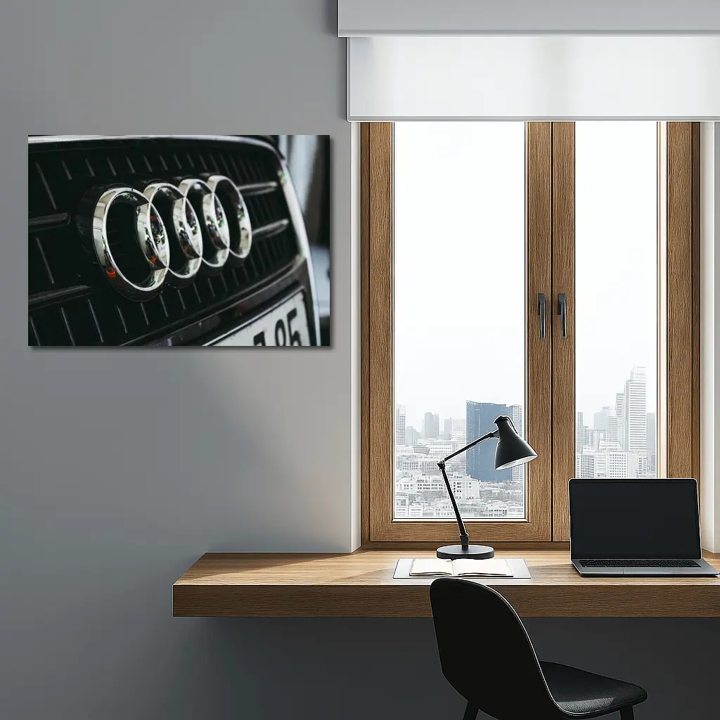 Audi Four Rings Chrome Grille Close Up – Wall Art
