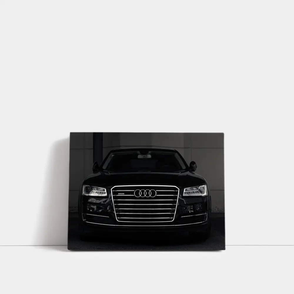 Audi A8 Black Luxury Sedan Front View – Wall Art