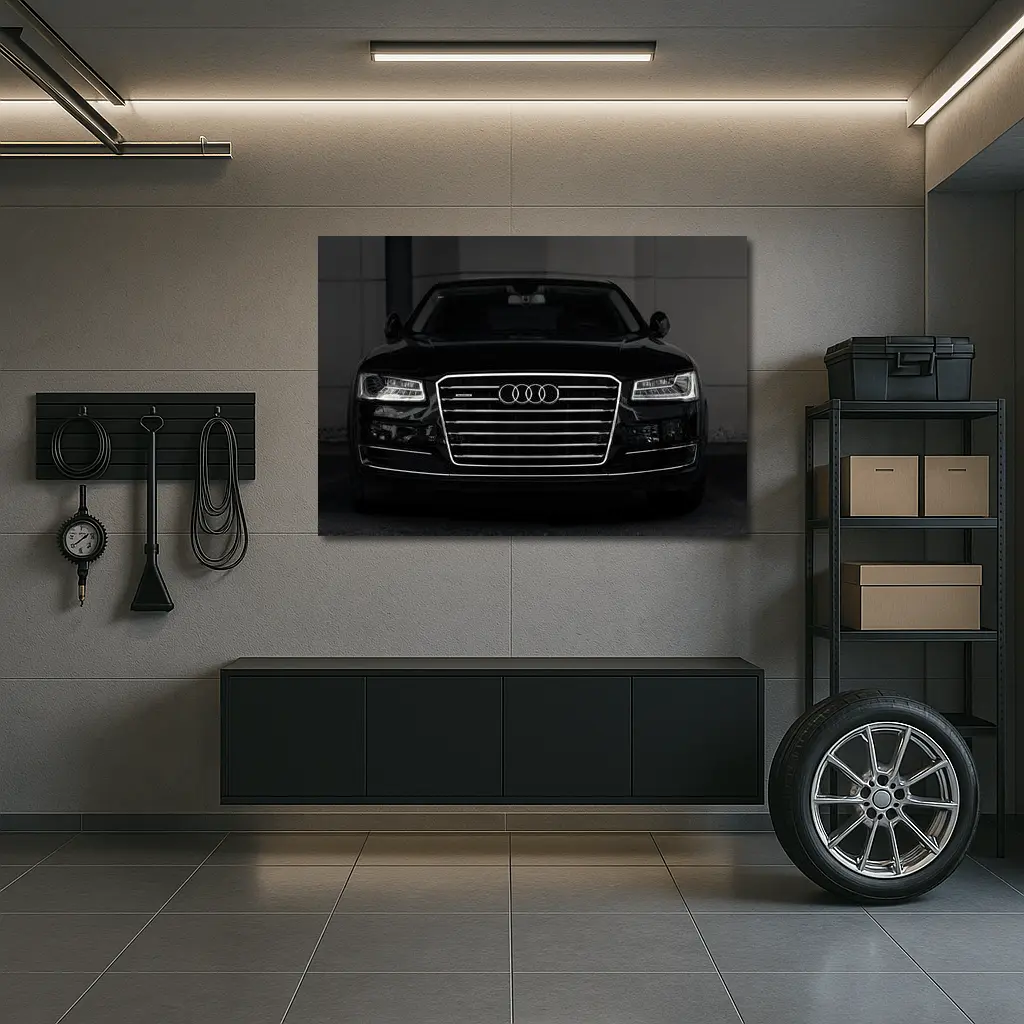 Audi A8 Black Luxury Sedan Front View – Wall Art