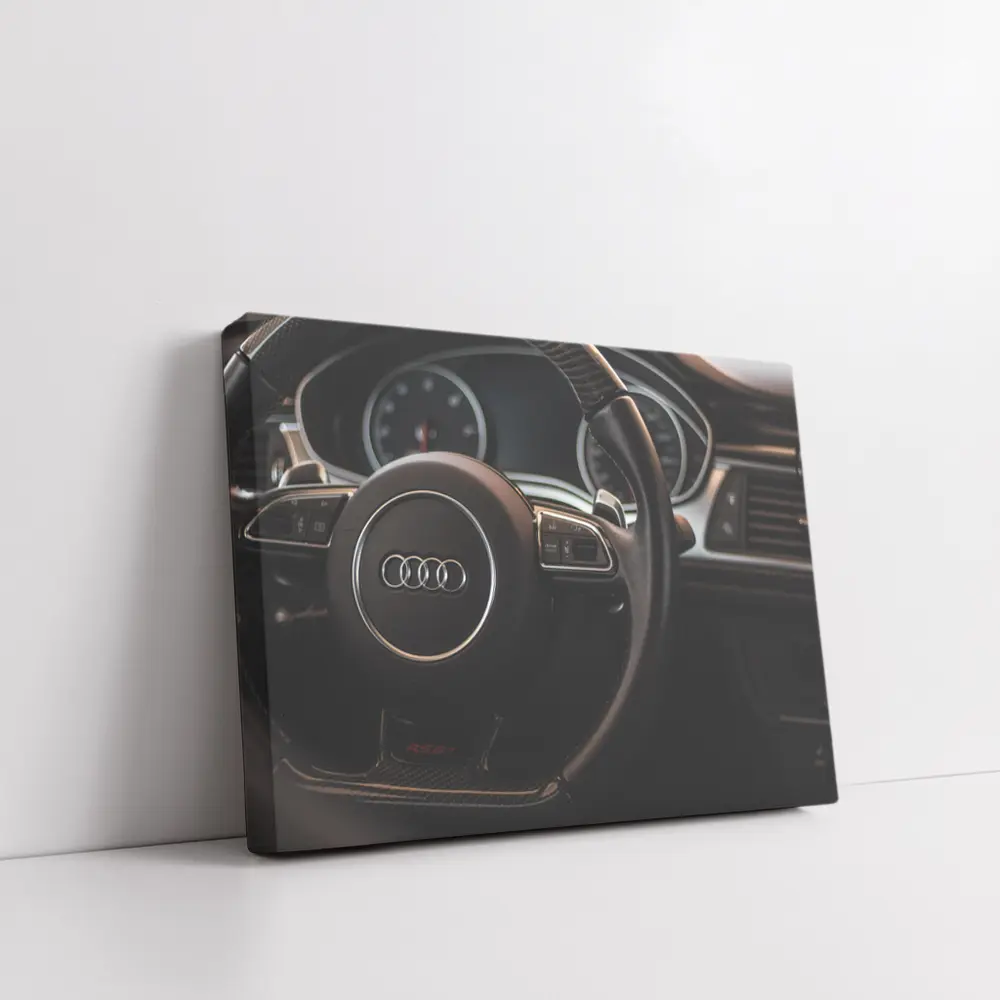 Audi Interior Steering Wheel Dark Cockpit – Wall Art