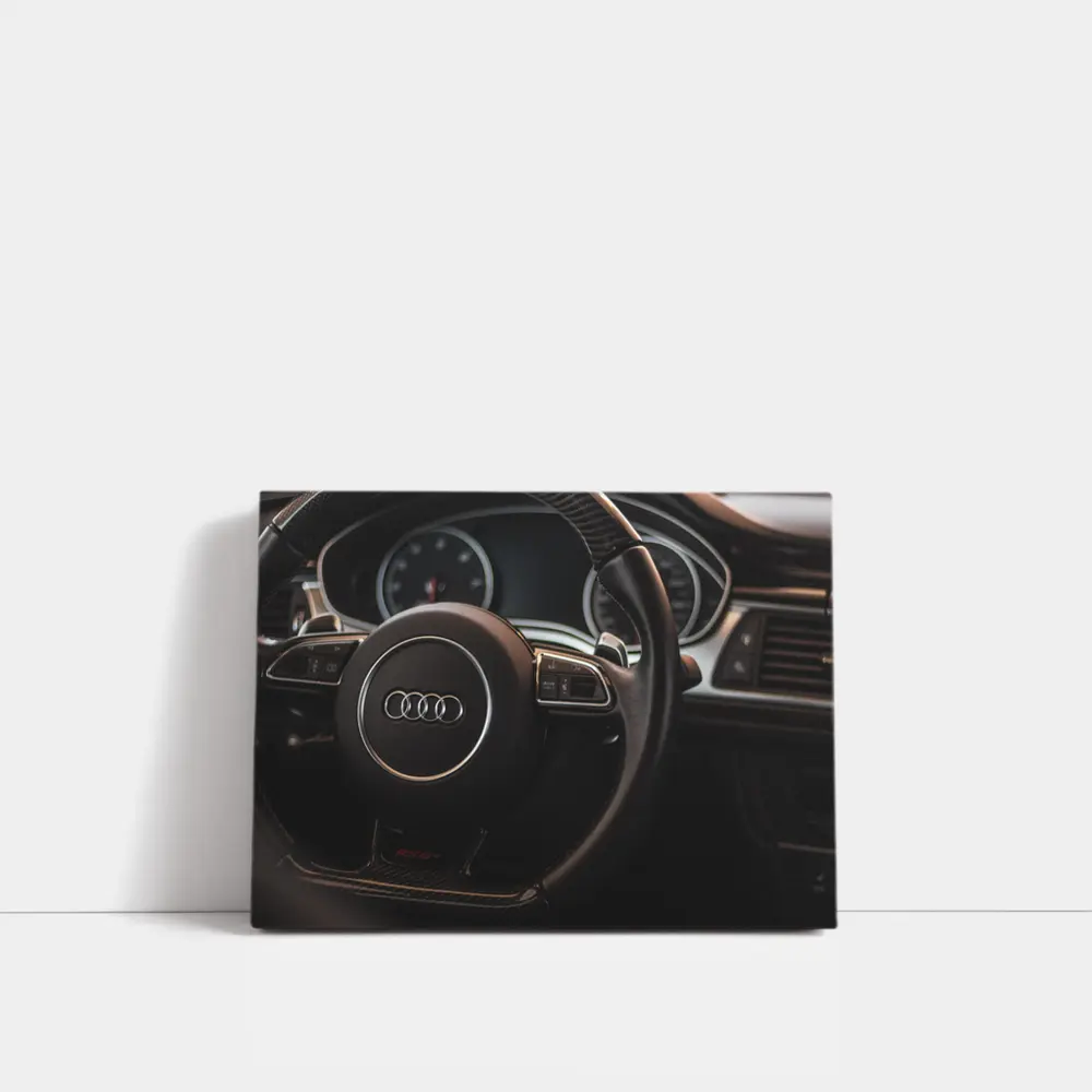 Audi Interior Steering Wheel Dark Cockpit – Wall Art