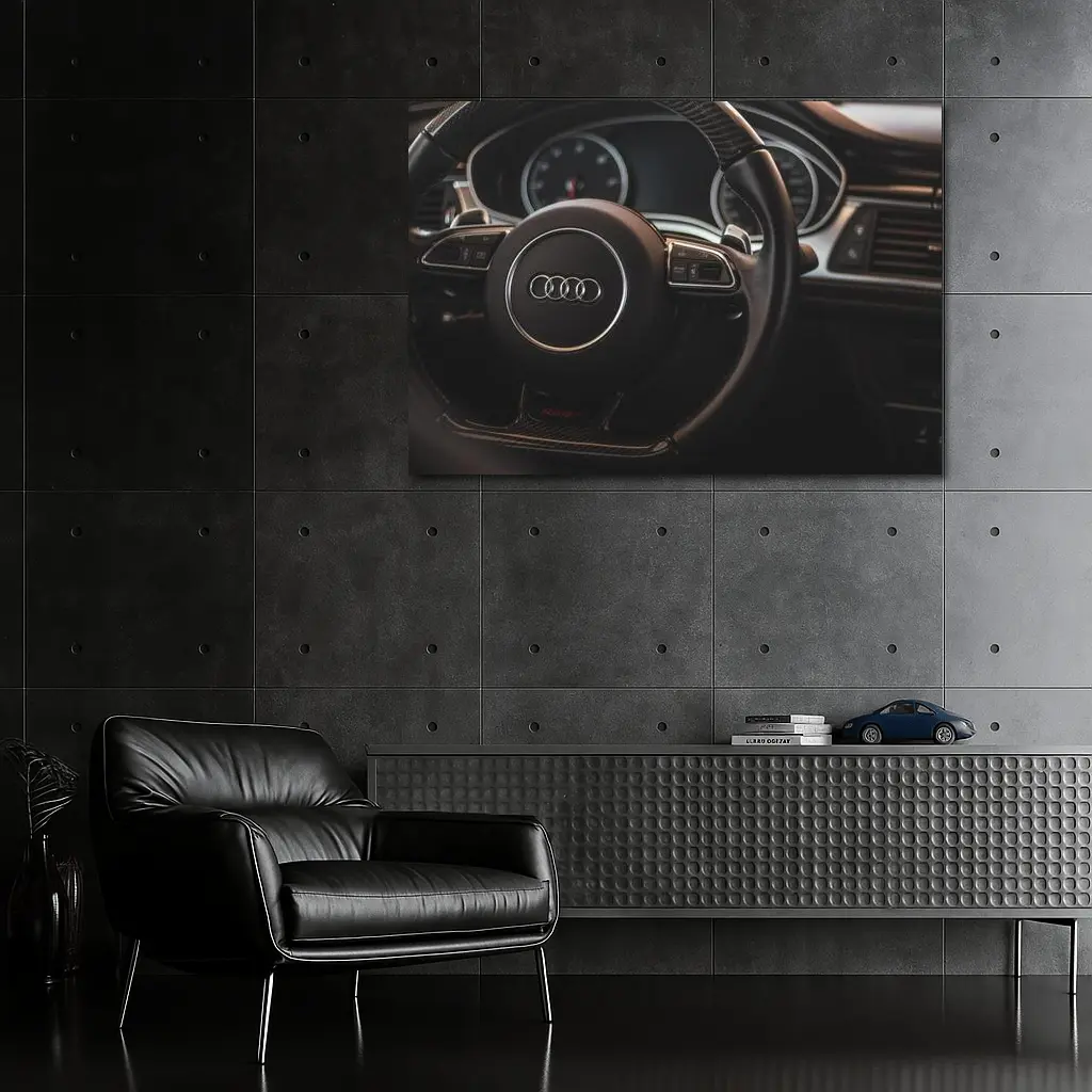 Audi Interior Steering Wheel Dark Cockpit – Wall Art
